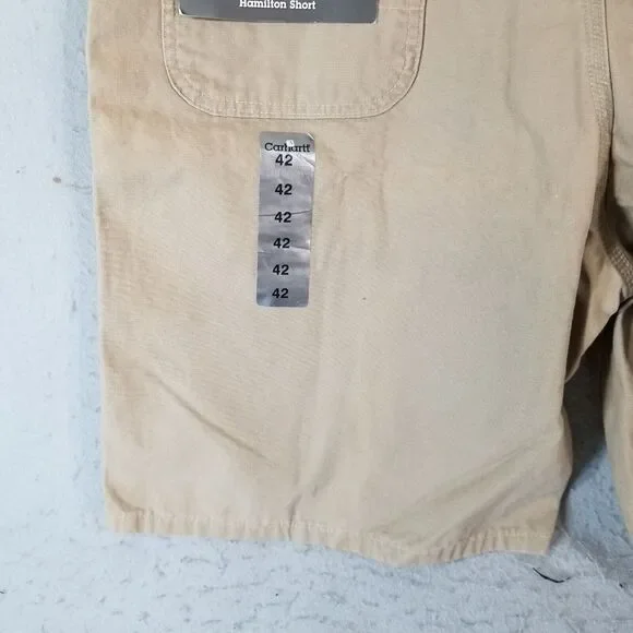 Carhartt Hamilton shorts men's 42 x 10 beige cotton Workwear outdoor NEW